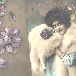 1910er Jahre Postkarte, Edwardianische Schönheit, RPPC Papier Ephemera. Echte Foto Postkarte. Antike Carte Postale. Vintage Glamour Mode