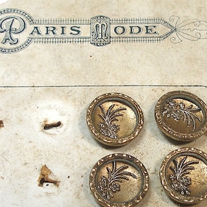 12 BOTÕES Vitorianos. Meia cartela de botões de metal francês. 16/09". Não utilizado. Modo Paris.