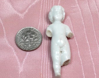5 cm Frost Charlotte-docka från Tyskland. Antik porslin. Äkta 1800-talsleksak.