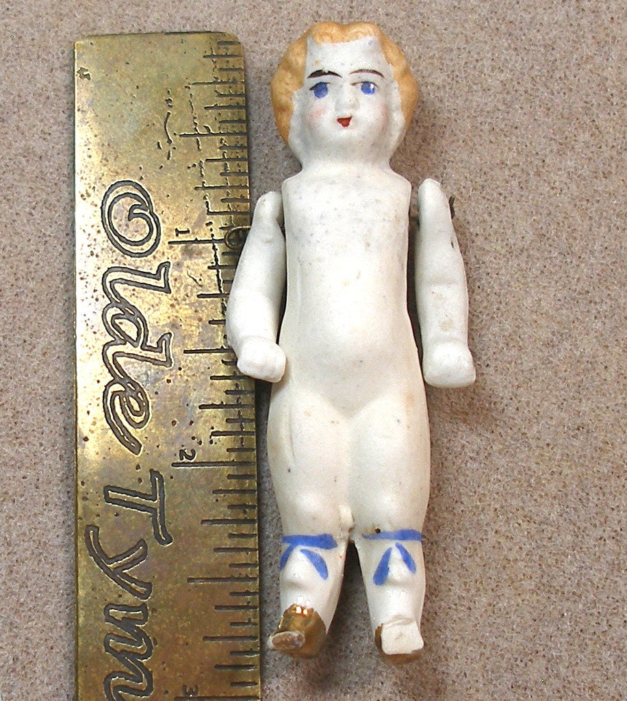 Antique Miniature German Bisque Penny Doll with Articulated Arms – In The  Vintage Kitchen Shop