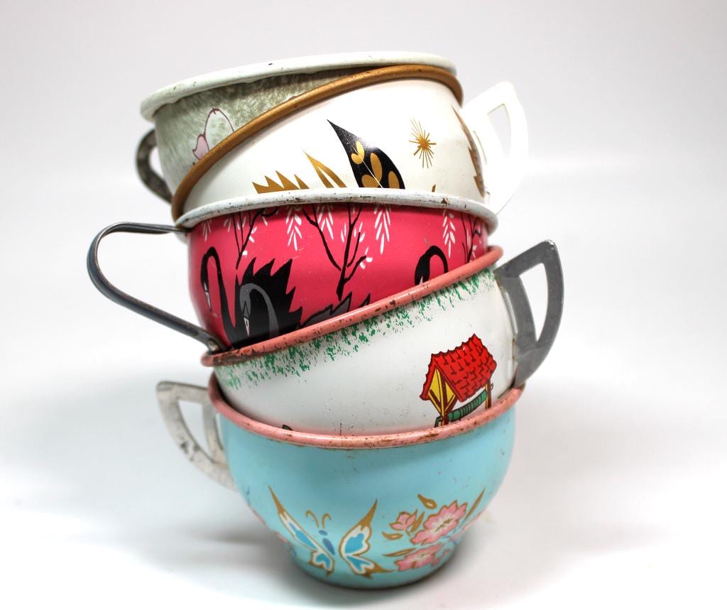 Vintage Metal Tea Set - Etsy