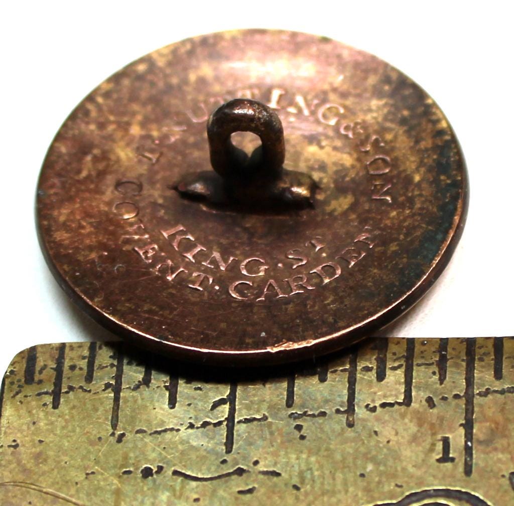 Boar With Bird & Grapes Antique BUTTON, Victorian Livery. 1