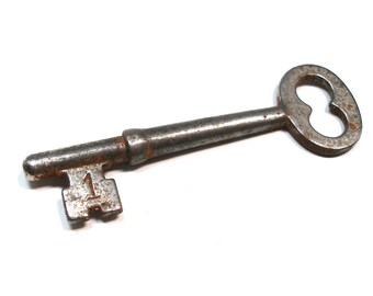 Steel skeleton key. 3/4". Antique key, door key. vintage. Number 1.