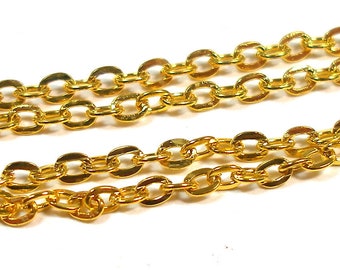 7 necklaces. Gold plated curb chain, 18".  Set #2