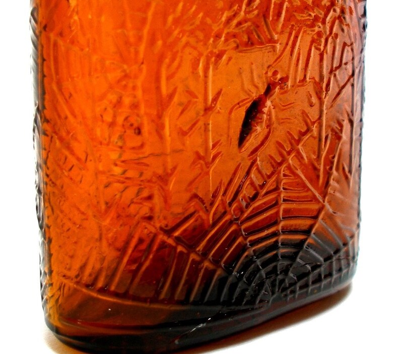 Spider Webs Antique Amber medicinal whiskey bottle-small | Etsy