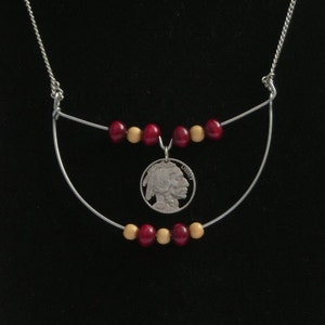 Indian Head nickel with beads 1937