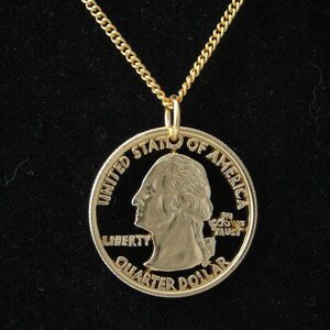 Washington obverse side of the Statehood quarter 24k gold plated
