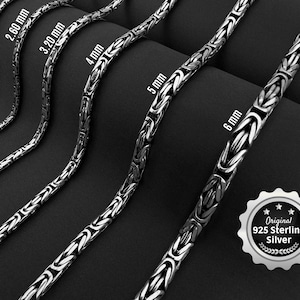 Byzantine chain, 925 Sterling Silver chain, Handmade silver jewerly, Round king necklace, Chain for him, Oxidized necklace, Dainty bracelet