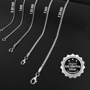 925 Sterling Silver chain, Unisex silver chain, Wheat chain, Handmade silver jewerly, Gift for her, Solid Silver Jewerly, Dainty chain