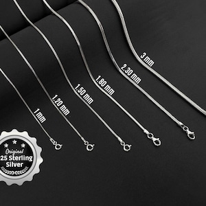 925 Sterling Silver chain, Italian choker snake, Snake chain, Handmade silver jewerly, Gift for her, Solid Silver Jewerly, Dainty chain