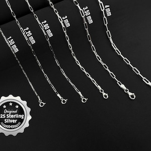 925 Sterling Silver chain, Necklace for women, Paperclip chain, Handmade silver jewerly, Gift for her Elegant silver bracelet, Turkish chain
