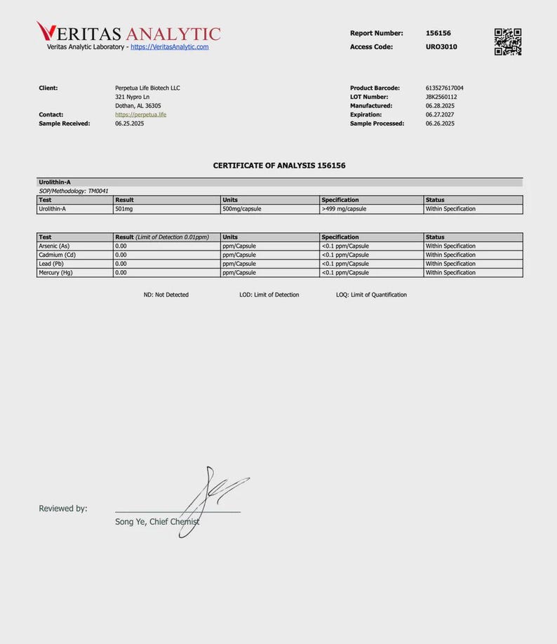 Urolithin A Liposomal 1000mg, 60 Vegan Capsules, Non-GMO, Gluten Free, Cellular Energy Support image 3