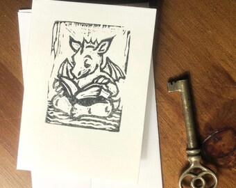 Dragon Reader - Set of 4 mini note cards