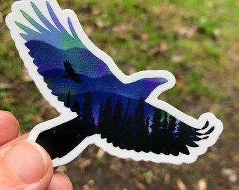 Nordlichter Rabe 3" Vinyl Aufkleber wasserfest