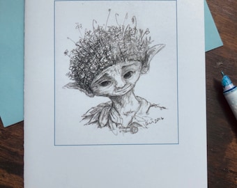 Moos Fae Note Karte (innen leer)