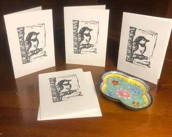 Black-capped Chickadee - Set of 4 mini note cards