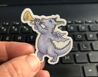 Blauer Trompete Dragon 2 "Vinyl-Aufkleber, wasserfest