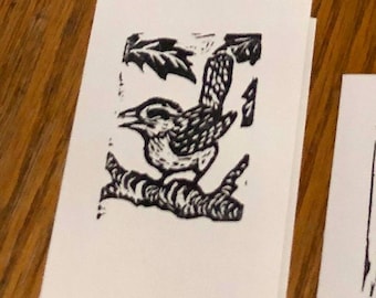 Carolina Wren - Set of 4 mini note cards