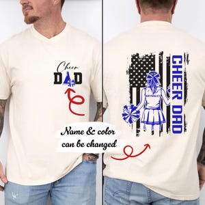 Personalized Cheer Dad Shirt, Custom Kids Name Cheer Dad T-Shirt, Cheer Dad Gift, Cheer Gift for Dad, Cheer Shirt for Dad, Sports Dad Tee