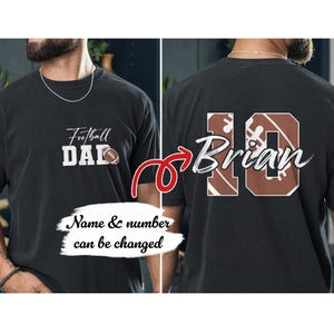 Personalized Football Dad Shirt, Custom Kids Name and Number Football Dad T-Shirt, Football Dad Gift, Football Gift for Dad, Football Shirt