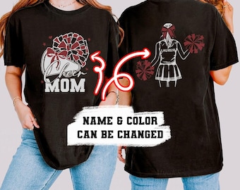 Camiseta personalizada para mamá animadora, regalo para mamá animadora, camiseta de animadora, camiseta de color cómodo para mamá animadora con nombre de niño, camiseta personalizada para mamá animadora a color