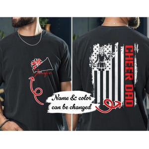 Personalized Cheer Dad Shirt, Custom Kids Name Cheer Dad T-Shirt, Cheer Dad Gift, Cheer Gift for Dad, Cheer Shirt for Dad, Sports Dad Tee