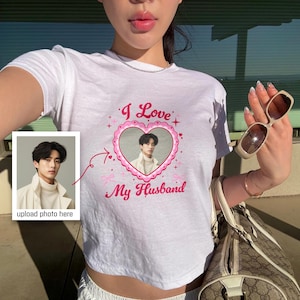 Custom Kpop Idol Fan Baby Tee, Cute Coquette Aesthetic Kpop I Love My Husband Fan Tee Shirt, Tour Merch Gift, Gift For Her