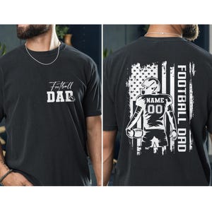 Football Dad Shirt, Custom Kids Name Football Dad T-Shirt, Football Dad Gift, Football Gift for Dad, Football Shirt for Dad, Sports Dad Tee