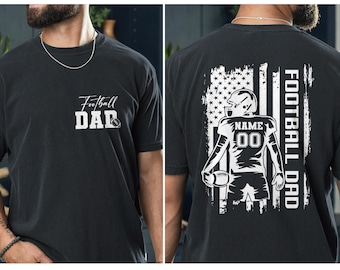 Shirt vader voetbal, aangepaste kindernaam voetbal vader T-shirt, voetbal vader cadeau, voetbal cadeau voor vader, voetbalshirt voor vader, sport vader T-shirt