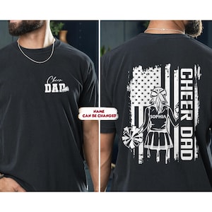 Cheer Dad Shirt, Custom Kids Name Cheer Dad T-Shirt, Cheer Dad Gift, Cheer Gift for Dad, Cheer Shirt for Dad, Sports Dad Tee