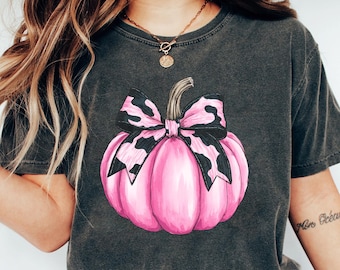 Pink Coquette Pumpkin Shirt, Coquette Pumpkin Shirt, Pink Disco Pumpkin Shirt, Retro Pumpkin Shirt, Comfort Color Fall Pumpkin Sweatshirt