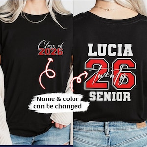 Personalized Graduation Senior 2026 Shirt, Class Of 26 Shirt,Graduation 2026 Shirt, Custom Name Graduation Gift,Senior Graduation Party Gift