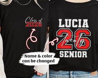 Personalized Graduation Senior 2026 Shirt, Class Of 26 Shirt,Graduation 2026 Shirt, Custom Name Graduation Gift,Senior Graduation Party Gift