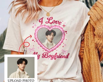 Custom Kpop Idol Fan Comfort Color Shirt Cute Coquette Aesthetic Kpop I Love My Boyfriend Fan Sweatshirt, Tour Merch Gift, Gift For Her
