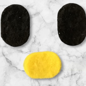 Kitty felt eyes - pack of 5 - eyes (2.25cm x 1.5cm) nose (2cm by 1.33cm) - perfect for amigurumi or craft projects - just add glue