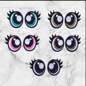 Glitzer Filzaugen mit Wimpern - Amigurumi Craft Eyes (20-40 mm)