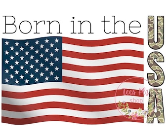 American Camo Flag, Patriotic Boy USA PNG (Digital Download)