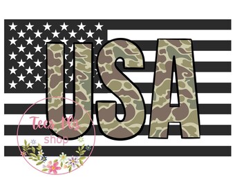 Patriotic Boy USA Camo Flag PNG, 4th of July, Memorial Day (Digital Download)