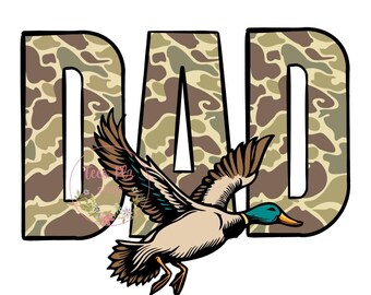 Camo Dad Duck Hunting PNG, Fathers Day Sublimation (Digital Download)