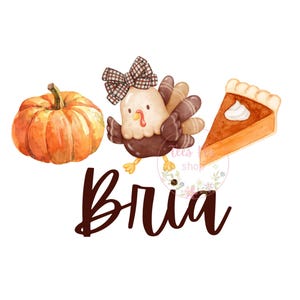 Girls Thanksgiving Turkey Shirt PNG, Fall Toddler Design (Digital Download)