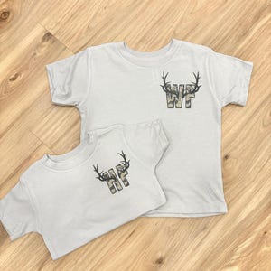 Personalized Deer Season Kids Shirt, Custom Toddler Buck Hunting Outfit, Whitetail and Mule Deer Tee, Custom Deer Season Shirt, Camo Tee