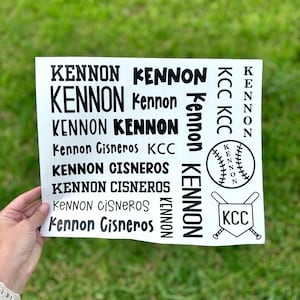 Back to School Name Labels, Name Decal Sheet, Custom Boy Name Decals, Sport Decal Sheet, Vinyl Name Sheet, Name Decal Sheet, Boy Name Decals