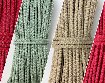 Cuerda de poliéster de 6-7 mm, 45-50 metros, 1 kg, cuerda de poliéster trenzada para coser, hilo de poliéster para cestas, cordón de poliéster, hilo de cesta boho