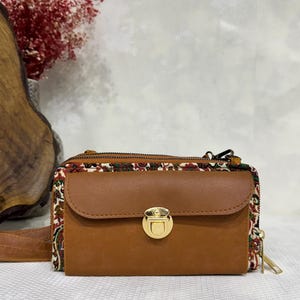 ジッパーとロック付きボヘミアンウォレット - ハンドメイドのエスニックファブリックミニ財布 - ヴィンテージスタイルのトラベルウォレット - 彼女へのギフト