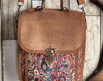 Turkish Suede Shoulder Bag: Vintage Anatolian Bohemian Tote