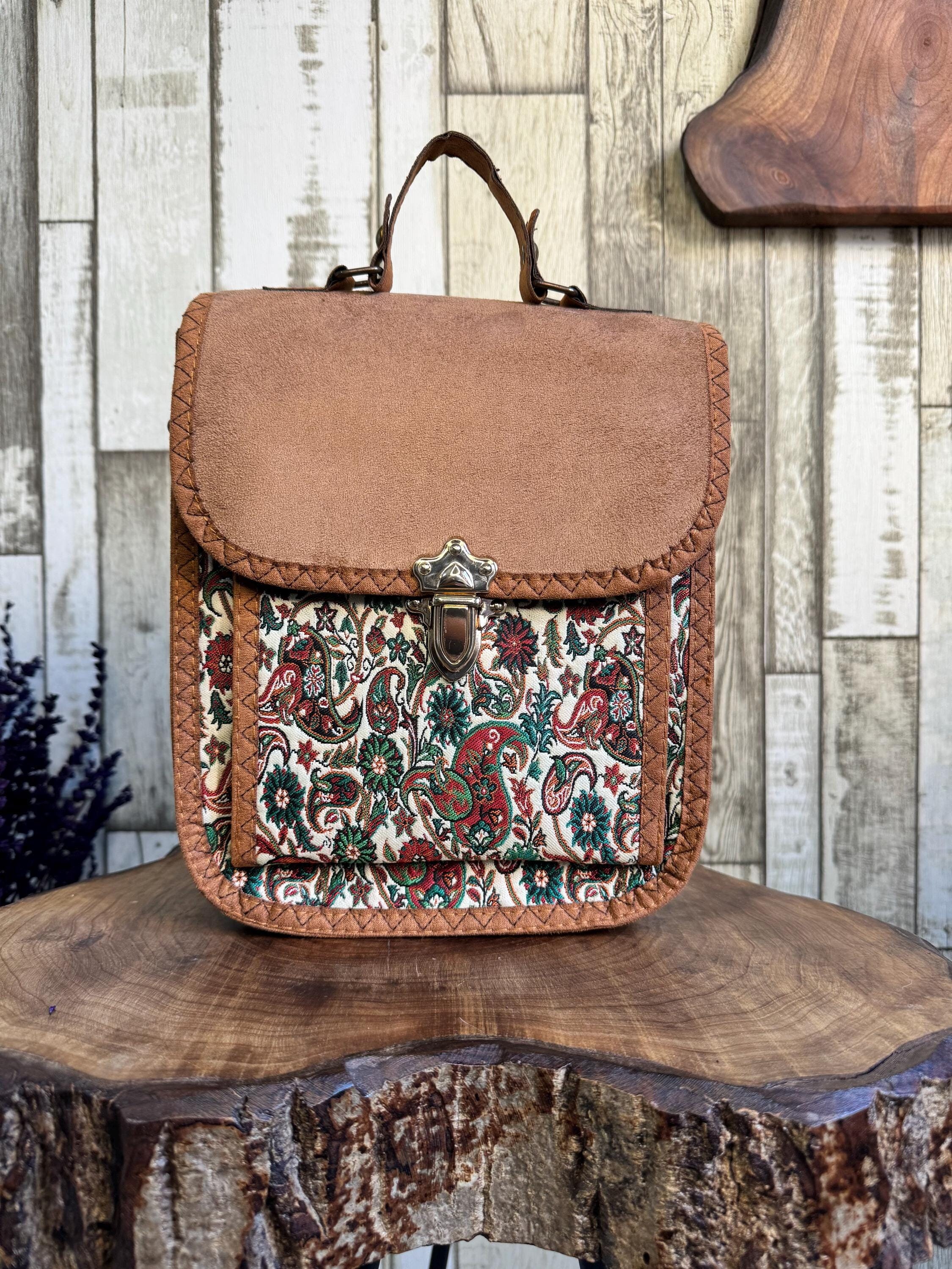 Borsa a tracolla vintage in tappeto turco: borsa a tracolla in