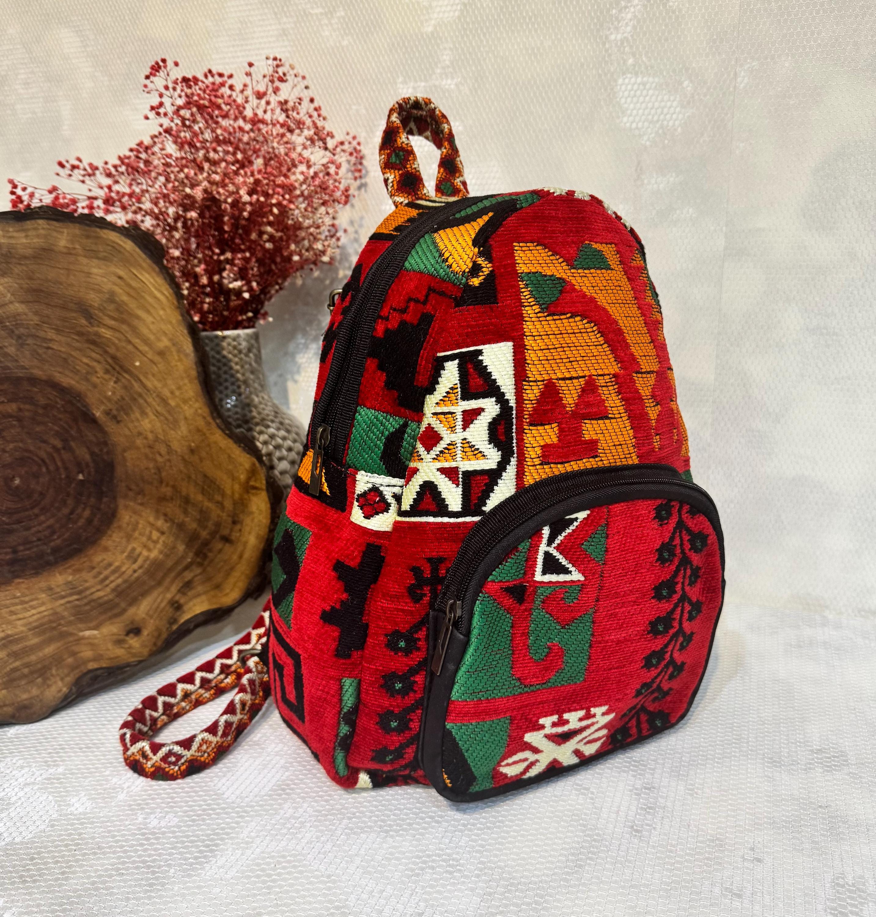Boho Kilim Backpack: Handmade Tribal Woven Rucksack - Etsy