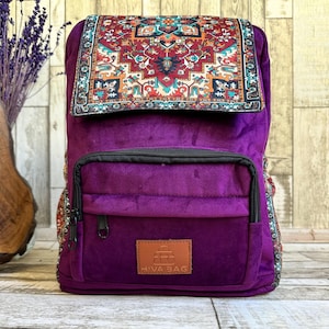 Sac à dos bohème, sac à dos ethnique, sac à dos scolaire, sac à dos hippie, sac de sport, sac à dos en tissu velours, sac de camping