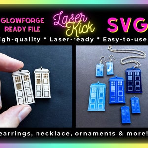 Tardis SVG Doctor Who Digital Download Earring SVG Fandom