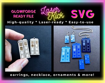 Tardis SVG Doctor Who Digital Download Earring SVG Fandom